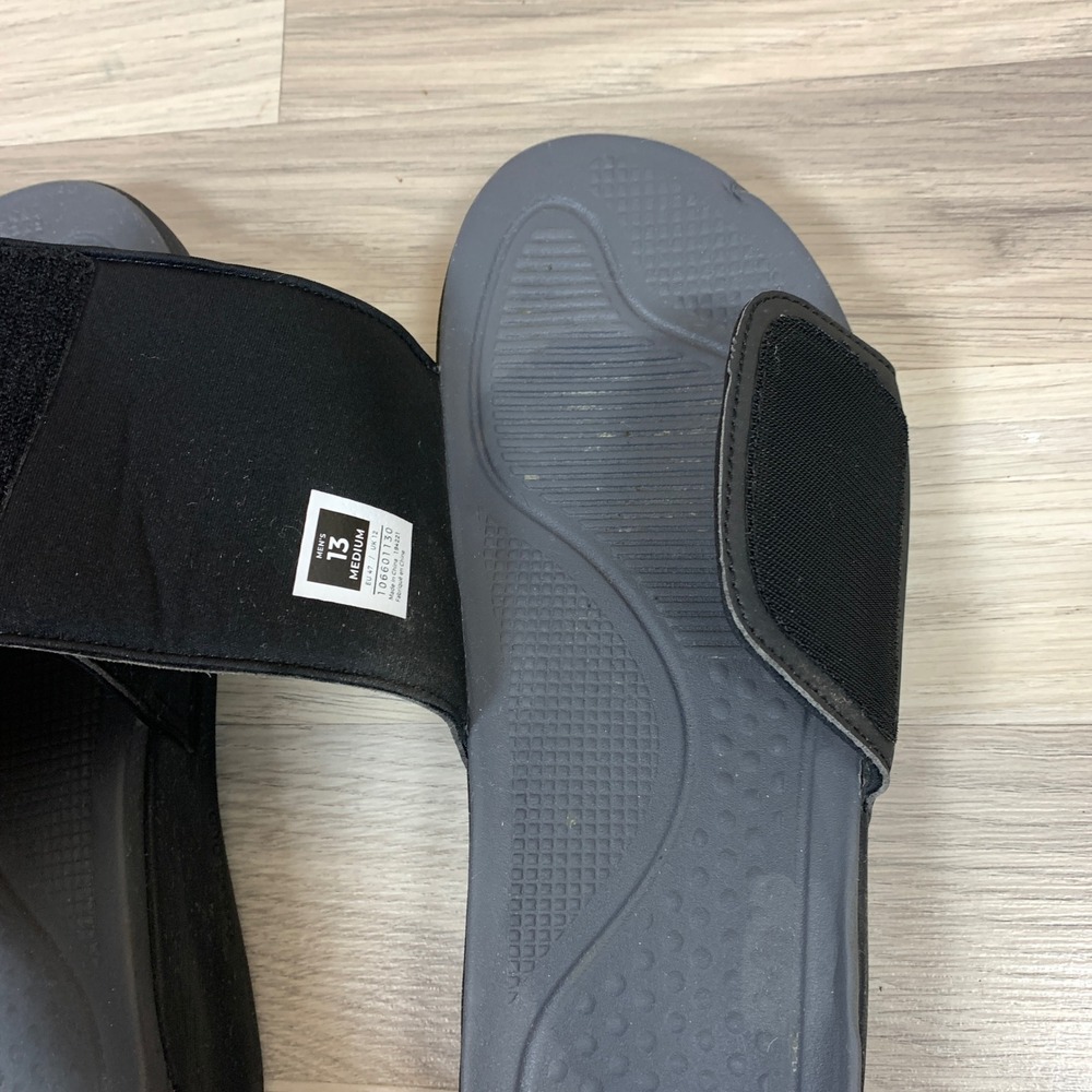 Kuru Slides Men‎ 13 Black Gray Beach Walking Outdoor Slip On Sandals Ortho Beach - Picture 6 of 9